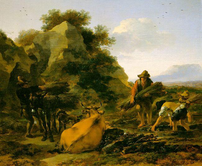 Nicholaes Berchem Landscape with Herdsmen Gathering Sticks China oil painting art